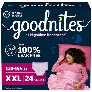 Goodnites Girls' Nighttime Bedwetting Disposable Underwear -Size