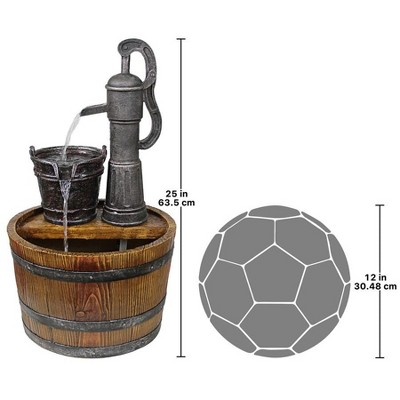 Rustic Farmhouse Cistern Well Pump Barrel Garden Fountain