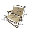 SKRAN Set of 5 Foldable Outdoor Dining Set, 1 Dining Table & 4 Dining Chair, Aluminum Frame & Canvas for Patio Outdoor & Indoor(Natural) - 3 of 4