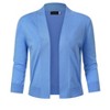 Women's 3/4 Sleeve Open Front Cropped Cardigan Sweater Lightweight Knit Short Shrugs (XXXL, Cobalt Blue) - 2 of 4