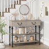 Small Entryway Console Table with 3 Drawers, Narrow Sofa Table with Storage Shelves for Living Room, Hallway, Bedroom - 4 of 4
