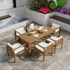 SAINTCY 7-Piece Outdoor Dining Set for 6 - 72.8" Rectangle Patio Table & Chairs with Cushions, All-Weather Garden Furniture Set for Backyard, Porch - 2 of 4