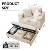 Racxily Chaise Lounge Armchair with Removable Storage Ottoman Accent Sofa Bed Upholstered Sleeper Couch Bed with Pillows - 2 of 4