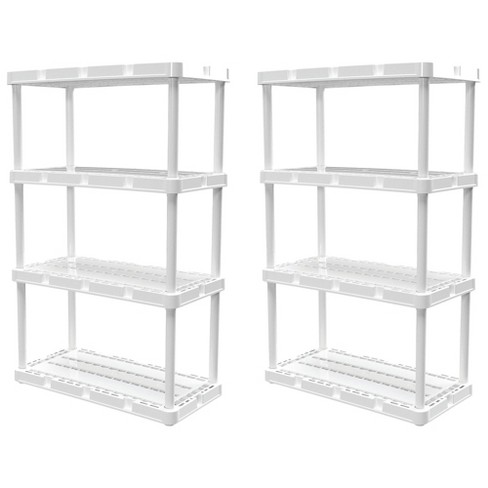 Gracious Living 3 Shelf Fixed Height Solid Light Duty Storage Unit 24 x 12  x 33 Organizer System for Home, Garage, Basement, and Laundry, White