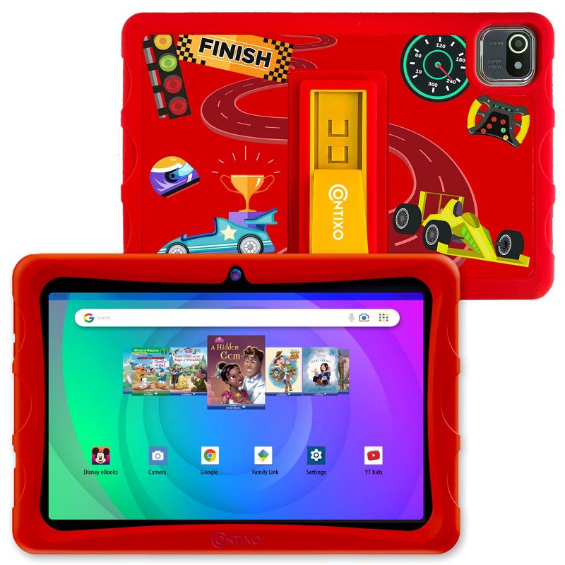 Contixo 10" Android Kids Tablet 64GB, (2023 Model) Includes 80+ Disney Storybooks & Stickers, Kid-Proof Case with Kickstand, 1 of 20