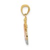Black Bow Jewelry 14k Two Tone Gold & White Rhodium 2D Bee Pendant, 17mm (5/8 inch) - 2 of 4