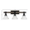 Toltec Lighting Tacoma 3 - Light Vanity in  Black/Painted Wood with 7" Italian Ice Shade - 2 of 2