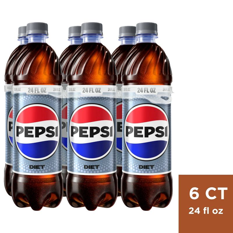 Diet 0 Calorie Pepsi Cola Soda Bottles - 6pk/24 fl oz, 1 of 8