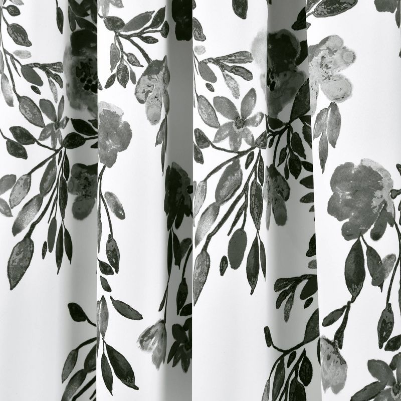 2pk 52&#34;x84&#34; Light Filtering Tanisha Curtain Panels Black - Lush D&#233;cor, 4 of 7