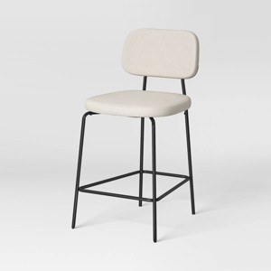 1pk 24" Upholstered with Metal Base Counter Height Barstool Cream Boucle - Room Essentials™ - 1 of 4