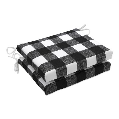 2pk Anderson Squared Corners Outdoor Seat Cushions Black - Pillow Perfect