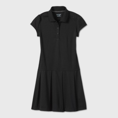girls short sleeve black dress