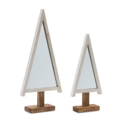 Melrose Framed Mirror Pine Tree (Set of 2)