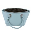 Alyssa Women's Synthetic Leather Sleek Tote Handbag, Light Blue - 3 of 3