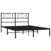 vidaXL Metal Bed Frame with Headboard - Elegant Black Steel Bed Frame - image 3 of 4