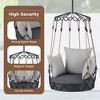 Outdoor Porch Swing Chair with UV Resistant Cushion, Hanging Basket Chair for Patio, Porch, Balcony, Beige/Gray, 300lbs Capacity - ModernLuxe - 4 of 4