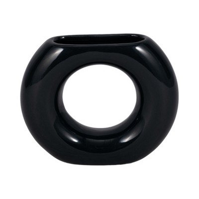 Sagebrook Home 5" Vase Contemporary Abstract Donut Cut-Out Vase Decorative Home or Office