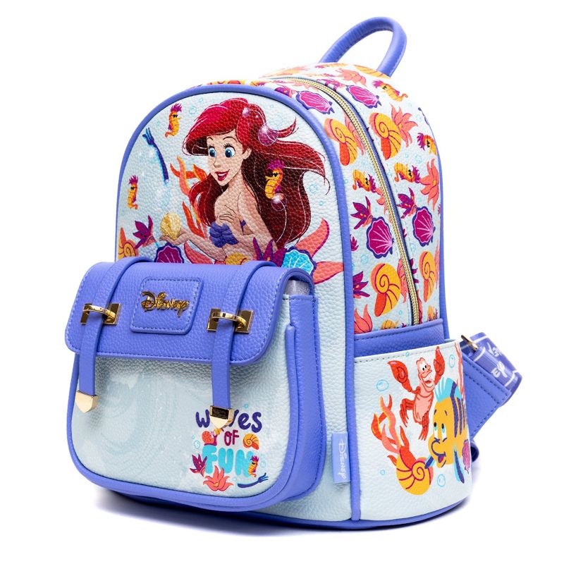 The Little Mermaid - Ariel WondaPop 11" Vegan Leather Fashion Mini Backpack, 5 of 7