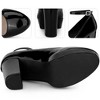 BLISSFUL STEP Women's Ankle Strap Chunky Heel Platform Pumps - 3 of 4