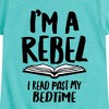 Girls' - Instant Message - Rebel Read Past BedtI'me Fitted Short Sleeve Graphic T-Shirt - 2 of 4