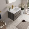 SEVOBAL Bathroom Vanities 30 Inch Contemporary Floating Vanity with Stone Composite Sink and Smart Storage Solutions, Gray, 29.53"*19.69"*22.44" - 2 of 4