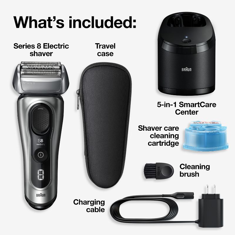 BRAUN SERIES 8-8567CC RECHARGEABLE WET &#38; DRY SHAVER + SMARTCARE CENTER, 2 of 14