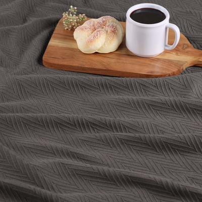King Size Charcoal Gray Cotton Reversible Blanket