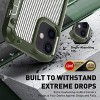 Reiko Shockproof PC Bumper Case with Carbon Fiber Pattern in Green for iPhone 12 Mini - 3 of 4