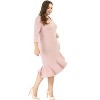 Agnes Orinda Women's Plus Size Cocktail V-neck Wrap Ruffled Midi Bodycon Dresses - 4 of 4