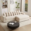 Luxe Oversized 104" L-Shaped Corduroy Sectional Sofa with Chaise, 8 Pillows & Armrest Storage, Removable Ottoman, Soft Fluffy Upholstered Sofa Bed - 4 of 4
