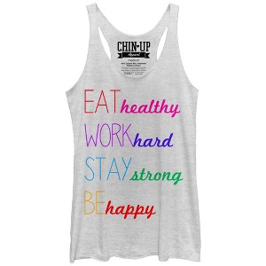 Women's CHIN UP Happy Racerback Tank Top - 1 of 3