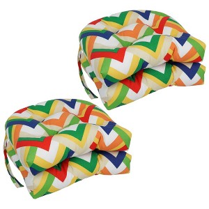 Blazing Needles, 16-inch Spun Polyester Outdoor U-shaped Tufted Chair Cushions (Set of 4) - 1 of 1