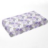 Bacati - Watercolor Floral Purple Gray 4 pc Baby Crib Bedding Set with Diaper Stacker for Girls 100% cotton fabrics - 4 of 4