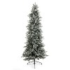 Home Heritage Overlight 7.5 Foot Flocked Prelit Artificial Christmas Tree w/ 1200 Dimmable White Micro Dot LED Lights, 2421 PVC Tips, Remote and Stand - 3 of 4