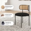 Grungis Dining Chairs Set of 2,Upholstered Kitchen Chairs with Rattan Back and Velvet Seat,Round Dining Chair with Metal Legs - 3 of 4