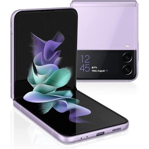 SAMSUNG Galaxy Z Flip 3 5G Factory Unlocked Android Cell Phone US Version Smartphone Flex Mode Intuitive Camera Compact 128GB Storage, Lavender - 1 of 4