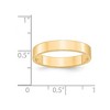 Black Bow Jewelry 4mm 14K Rose, White, or Yellow Gold Lightweight Flat Standard Fit Band - 4 of 4