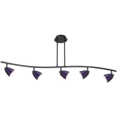 Cal Lighting SL-954-5-DB/BLS Track Lighting with Cobalt Blue Shades, Dark Bronze Finish