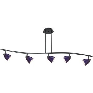 Cal Lighting SL-954-5-DB/BLS Track Lighting with Cobalt Blue Shades, Dark Bronze Finish - 1 of 1