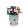 Kumasinova Set of 2 Ceramic Planters with Drainage Hole,8" Modern Indoor Outdoor Flower Pots for Patio,Garden,Windowsill,Balcony Decor - 2 of 4