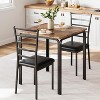 Jojoka 3-Piece Dining Table Set for 2 -  Metal Frame Wood Table Top& 2 upholstery Chairs for Small Space Kitchen, Breakfast Nook or Dining Room - 4 of 4
