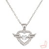 Women's Silver Titanium Steel Pendant Necklace with Cross Chain - 3 of 4