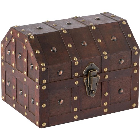 Vintiquewise Black Vintage Caribbean Pirate Chest With Decorative ...