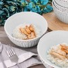 Gibson Modern Southern Home 6 Piece 6 Inch Stoneware Embossed Cereal Bowl Set in White - 2 of 4