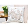 C&F Home 18" x 18" Spring Easter Garden Toile Bunny Rabbits Embroidered Accent Throw Pillow - 4 of 4