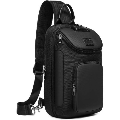 Paaaawaters Sling Backpack Sling Bag Crossbody Backpack Shoulder Casual Daypack Rucksack for Men (Black1)
