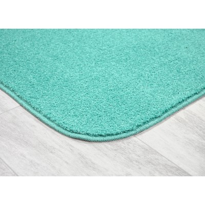 Sea Foam Green Plush Polypropylene 2-Piece Bath Rug Set