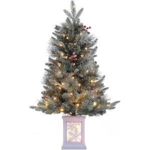3ft Christmas Tree Artificial Christmas Tree with Vintage Potted Base, Xmas Holiday Decor for Home, Entrances - 1 of 4