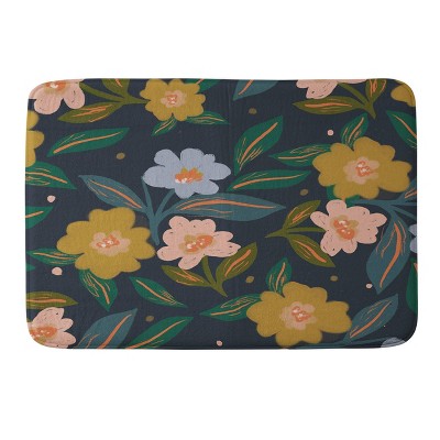 Oris Eddu Floral Pattern Memory Foam Bath Rug - Deny Designs : Target