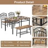 Dining Table Set for 4, 4 Piece Dining Room Table Set, 43.3" Kitchen Table Set with Chairs & Bench - 3 of 4